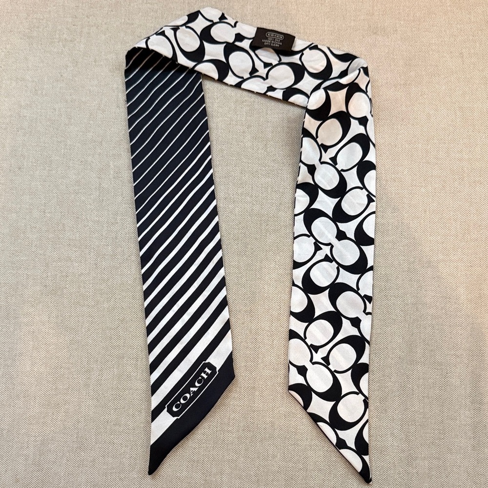 Coach Black and White Women’s Twilly